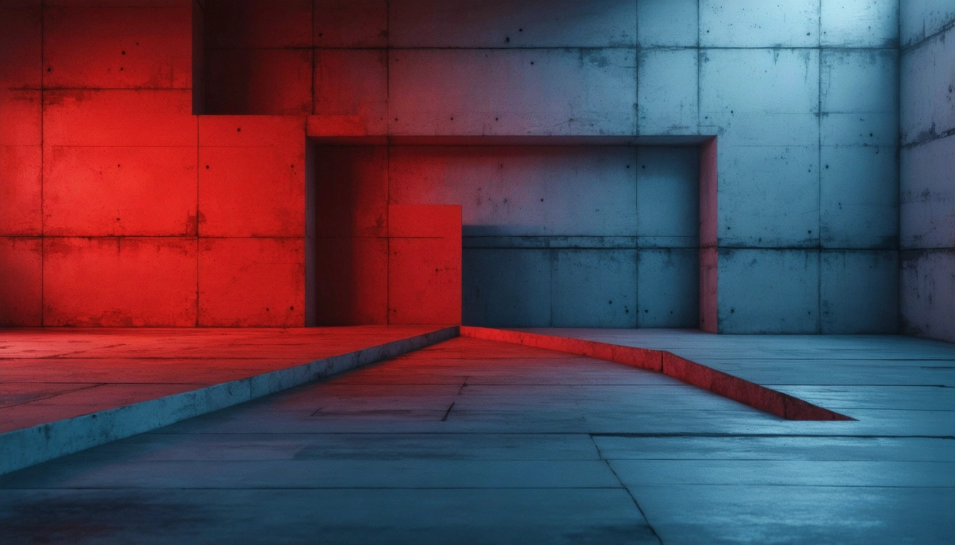 Desaturated blue lakes and granite peaks from above